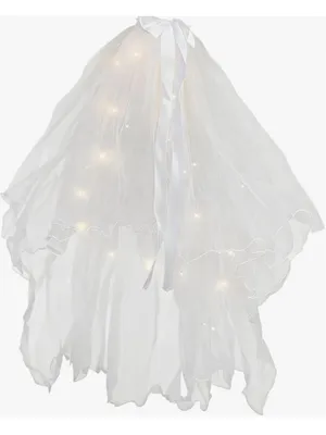 NEW Lighted Bride Veil Pearls 23.6-31.5 In Tier Wedding Veil Bachelorette thumbnail 1