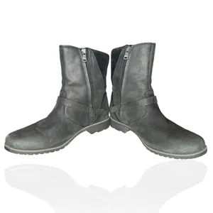 Teva 9.5 De La Vina Dos Black Leather Suede Waterproof Zip Up Buckle Boots‎ thumbnail 7