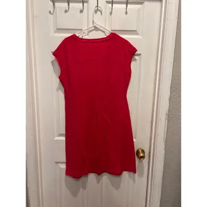 Lole Pink Organic Cotton Slub Knit V-Neck Cap Sleeve Dress Wmns L Empire‎ Waist thumbnail 4