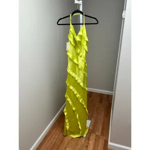 NEW NWT Show Me Your MuMu Romance Ruffle Dress Lime Small thumbnail 4