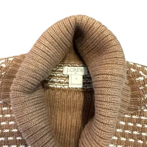 J. Crew Beige and White Cowl Neck Sweater thumbnail 3