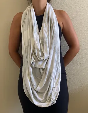 lululemon striped white and grey scarf one size thumbnail 1