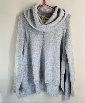 Anthropologie Kaisley Alpaca Blend Oversized Cowl Neck Sweater Grey size M thumbnail 1