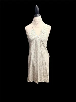 Abercrombie & Fitch Ivory Floral Babydoll Halter Dress Sz S thumbnail 5