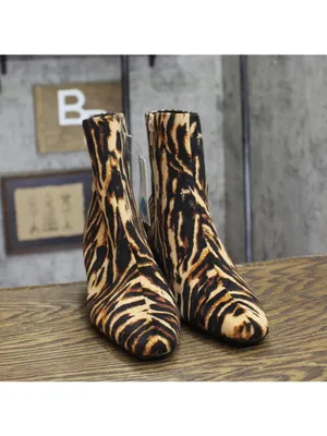 A New Day Womens Tigris Boots Block Heel Bootie 94568627 Tiger Print 7.5M thumbnail 3