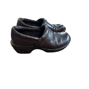 BOC dark brown leather‎ upper Peggy Clogs sz 8 thumbnail 2