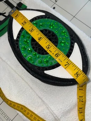Bath & Body Works Eye-Shaped Green & Black Wristlet Clutch Rhinestone NWT thumbnail 6