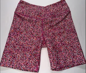 Sage‎ Collective Biker Shorts Womens Medium Pink Floral High Rise Athletic Yoga thumbnail 1