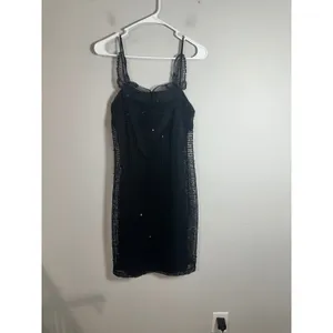 Vintage Joseph Ribkoff Black Sequin Mesh Lace Trim‎ Sheath Dress 40362 Womens 6 thumbnail 2