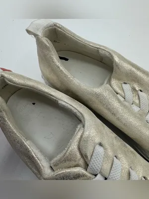 Paul Green Ajay Sneaker‎ Women 7 Gold Good Metallic Leather Low Top Elastic Lace thumbnail 4