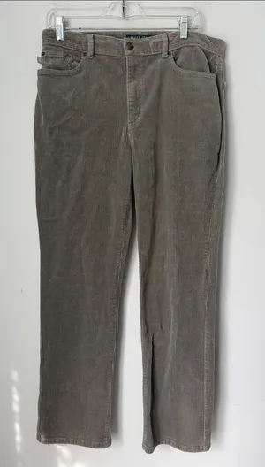 Lauren Jeans Co Ralph Lauren Green Corduroy Women’s Pants, size 12 🔴 thumbnail 1