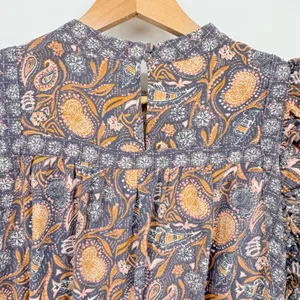 Universal Thread‎ Paisley Flutter Sleeve Dress Linen Blend Boho Pockets Size Med thumbnail 11