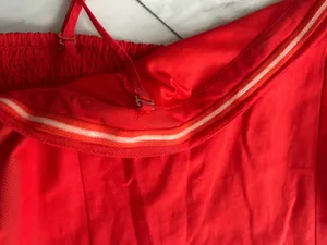 Red linen mini dress thumbnail 3