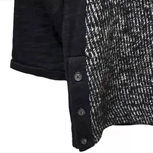 C Madewell Black & White Raglán Wool Tweed Woman Shirt Blouse Size Small thumbnail 3