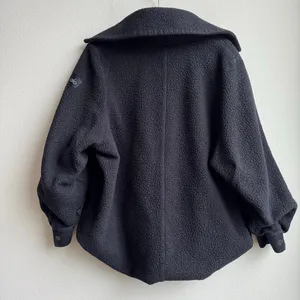 Alo Black Sherpa Snap Button Cozy Relaxed Oversized Teddy Coat Size Medium/Large thumbnail 6