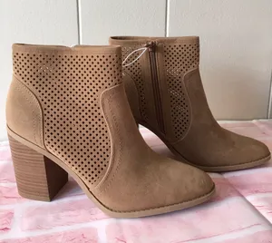 Taupe Ankle Boots, Size 8 Tan thumbnail 1
