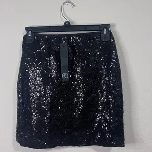 Black Sequin Pencil Skirt thumbnail 2