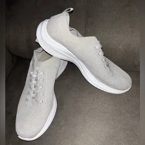 Skechers Light Gray Knit Slip-On Sneakers thumbnail 2