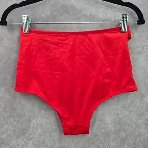 Red‎ Crisscross Strings Bikini Bottoms Swimsuit High Rise Swimwear Medium thumbnail 1