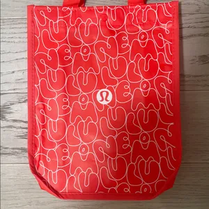 Lululemon Red Small Tote Bag Button Closure thumbnail 2