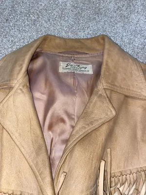 VTG 70s Jo-Kay Suede Leather Jacket Tan/Light Brown Western Fringe FUC thumbnail 6