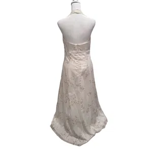 Betsy &‎ Adam Vintage White Floral Halter Sequin Cocktail Gown Dress Sz 8 thumbnail 2