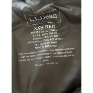 LL Bean Womens Quilted Jacket Black Full‎ Zip Lightweight XXS PrimaLoft Coat thumbnail 4