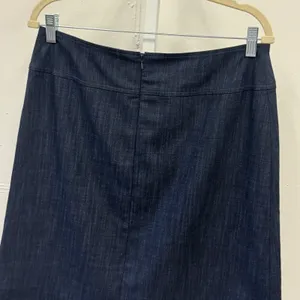 Worth New York Dark Indigo Wool Blend A-Line Pencil Skirt Size 6 Seam Detail thumbnail 5