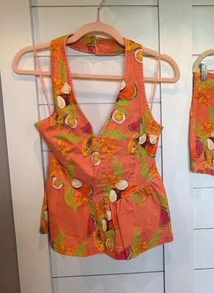 2 piece shirt set Orange Size M thumbnail 2