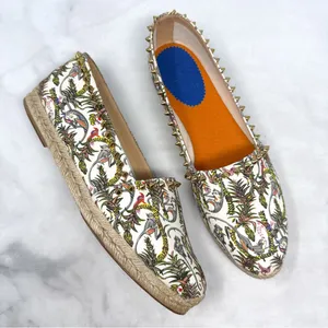Christian Louboutin Loubi Jungle Ares Spike Studded Flat Espadrille Shoes 41 thumbnail 1