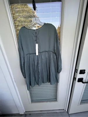 NWT Mustard Seed Dress Sage Green Size S Boho Romantic thumbnail 8