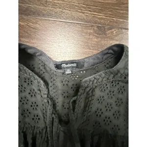 Madewell Black Eyelet Puff-Sleeve Peasant Blouse Women's XS thumbnail 2