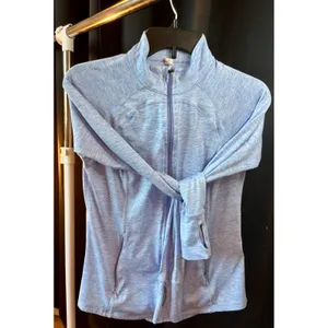 Ideology Womens Blue Space Dye Full Zip Active Jacket Thumbholes‎ XS thumbnail 3