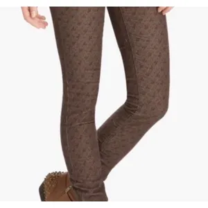 Free People‎ Corduroy Skinny Pants Brown Floral Print Size 28 Low Rise Stretch thumbnail 2