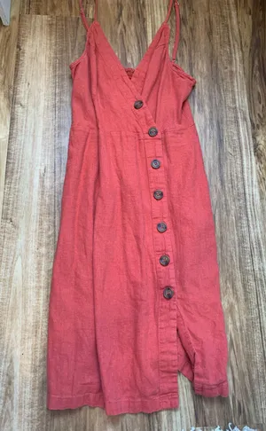 Burnt Orange Button Up Dress thumbnail 1