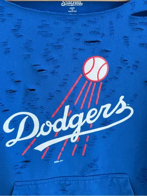 Los Angeles Dodgers MLB off-the-shoulder destroyed sweatshirt thumbnail 9