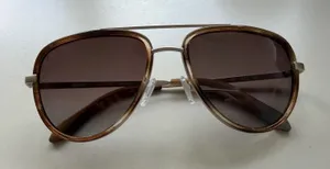 Quay All In Mini Aviator Sunglasses Gold Tortoise Brown Fade Beach Resort thumbnail 1