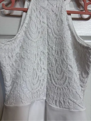 Missguided White Lace Halter Skater Dress Rush Week Bridal Wedding EUC Size S thumbnail 12