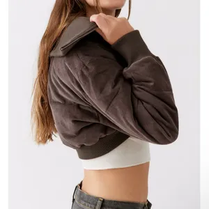 Urban Outfitters Lily Corduroy Cropped Puffer Jacket thumbnail 5