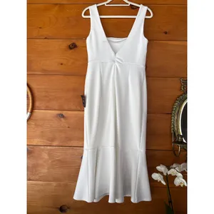 Lulus Moment Maker White Square Neck Trumpet Midi Dress Gala Wedding Large thumbnail 5