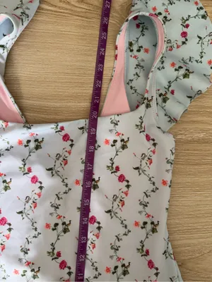 Hill House Home XS Rose One Piece Baby Blue Pink Floral Ruffle Coquette Preppy thumbnail 8