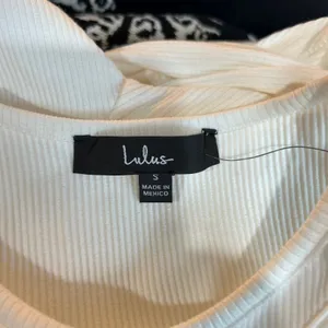 Lulu's NWT Small Enticing Allure White Ribbed Asymmetrical Cutout Midi Dress thumbnail 3