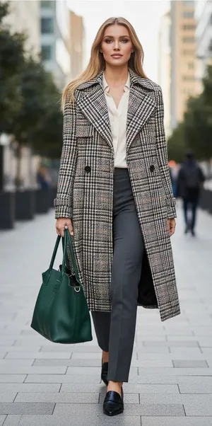 Everyday Designer 10 Crosby Derek Lam Houndstooth Double Breasted Trench Coat thumbnail 1