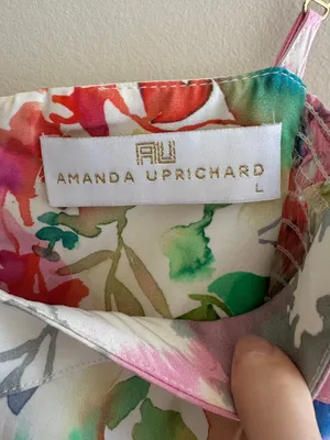 Amanda Uprichard Mai Tai Dress, Size Large, Floral Silk Garden Party Mini Dress thumbnail 5