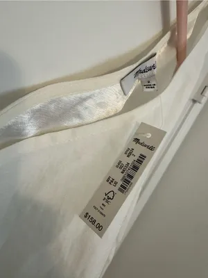 NWT Madewell One-Shoulder Midi Dress in Lighthouse White Size 2 thumbnail 9