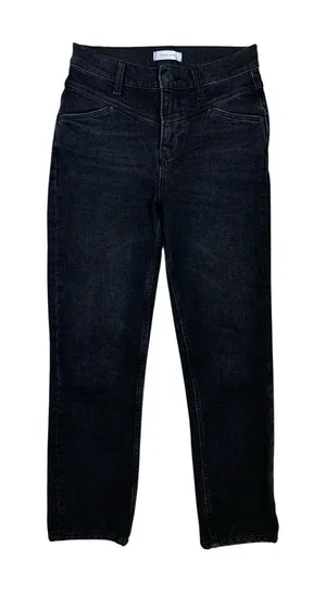 Anine Bing Black High Rise Straight Leg Jeans Stretch‎ Denim 24 thumbnail 1