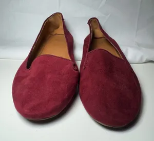 Womens Unisex H&M Size 7 EU 38 Maroon Ballet Flats Round Toe Everyday Casual thumbnail 1