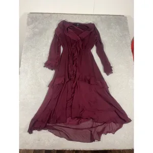 autres filles dress ruffle burgundy EUC medium lined Faux Wrap Midi thumbnail 6