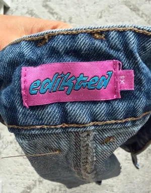 Edikted Mini Denim Skirt thumbnail 3