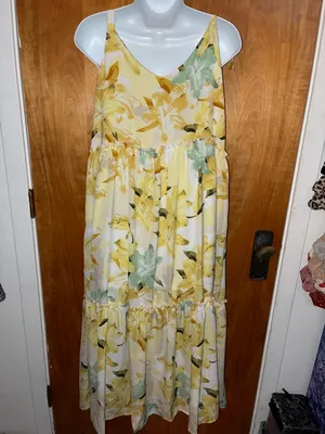 Hayden Yellow Floral Tie-Shoulder Maxi Dress -Size M thumbnail 6